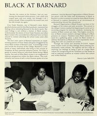 Black at Barnard exhibit thumbnail, Barnard yearbook image