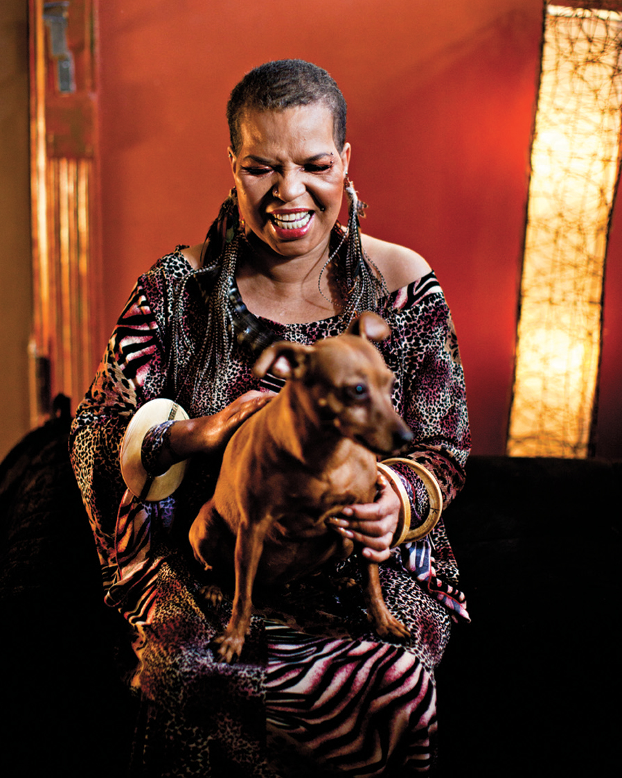 Shange with her dog