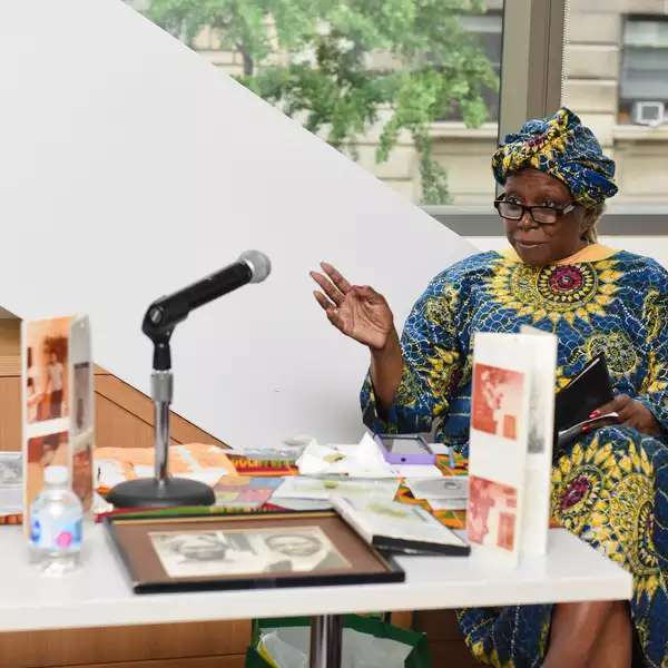 Sherry Suttles ('69) speaking at reunion 2019