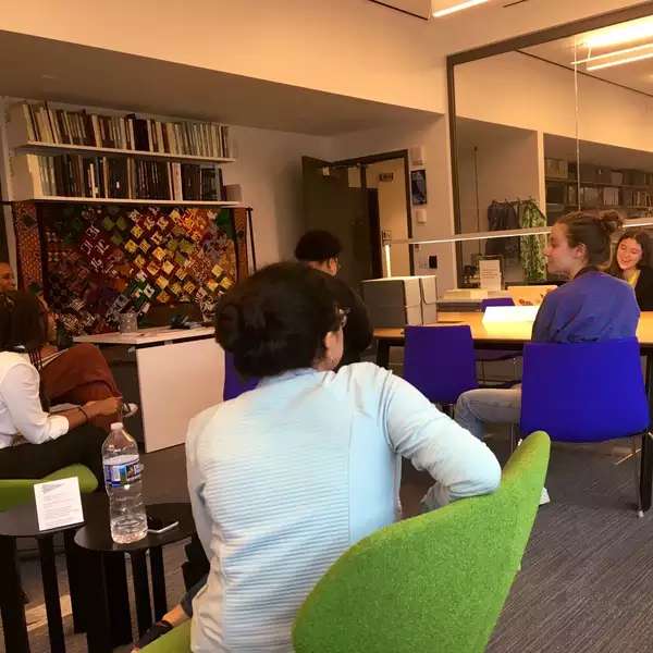 Digital Humanities Summer Fellowship cohort in the archives reading room